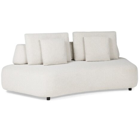 SUNS Blocchi 2-zitsbank curved wit grijs boucle SUNS SUNS Blocchi 2-zitsbank curved wit grijs boucle SUNS