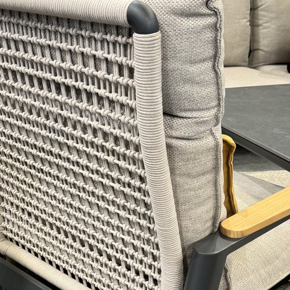 AVH-Collectie Alzano stoel bank loungeset 5 delig verstelbaar zand rope aluminium antraciet AVH-Collectie Alzano stoel bank loungeset 5 delig verstelbaar zand rope aluminium antraciet