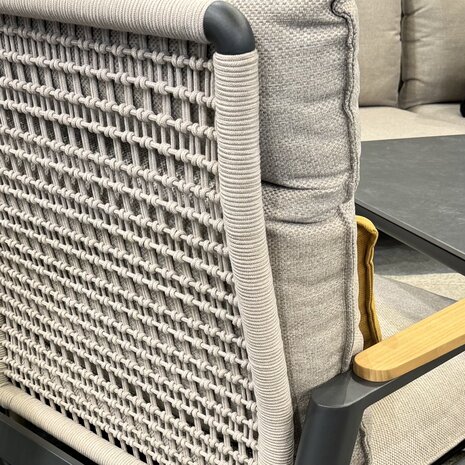 AVH-Collectie Alzano stoel bank loungeset 5 delig verstelbaar zand rope aluminium antraciet AVH-Collectie Alzano stoel bank loungeset 5 delig verstelbaar zand rope aluminium antraciet