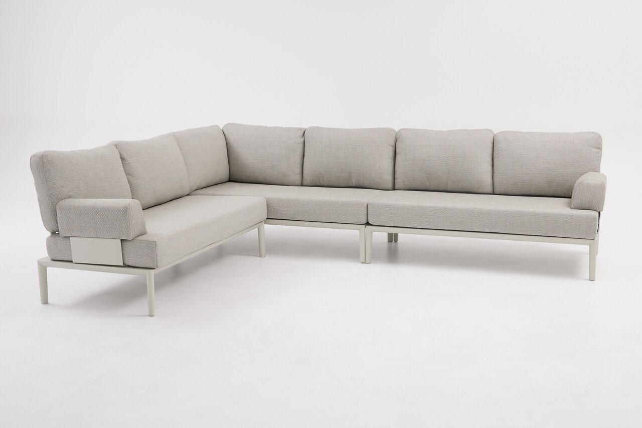 AVH-Collectie Hong Kong hoek loungeset 3 delig aluminium latte zand AVH-Collectie Hong Kong hoek loungeset 3 delig aluminium latte zand