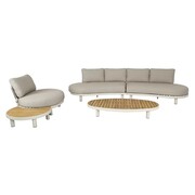 AVH-Collectie Castello organische stoel bank loungeset 5 delig latte zand aluminium