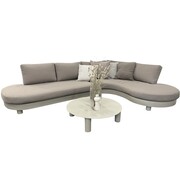 AVH-Collectie Costa Azzura organische hoek loungeset 3 delig aluminium latte zand