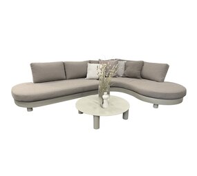 AVH-Collectie Costa Azzura organische hoek loungeset 3 delig aluminium latte zand AVH-Collectie Costa Azzura organische hoek loungeset 3 delig aluminium latte zand
