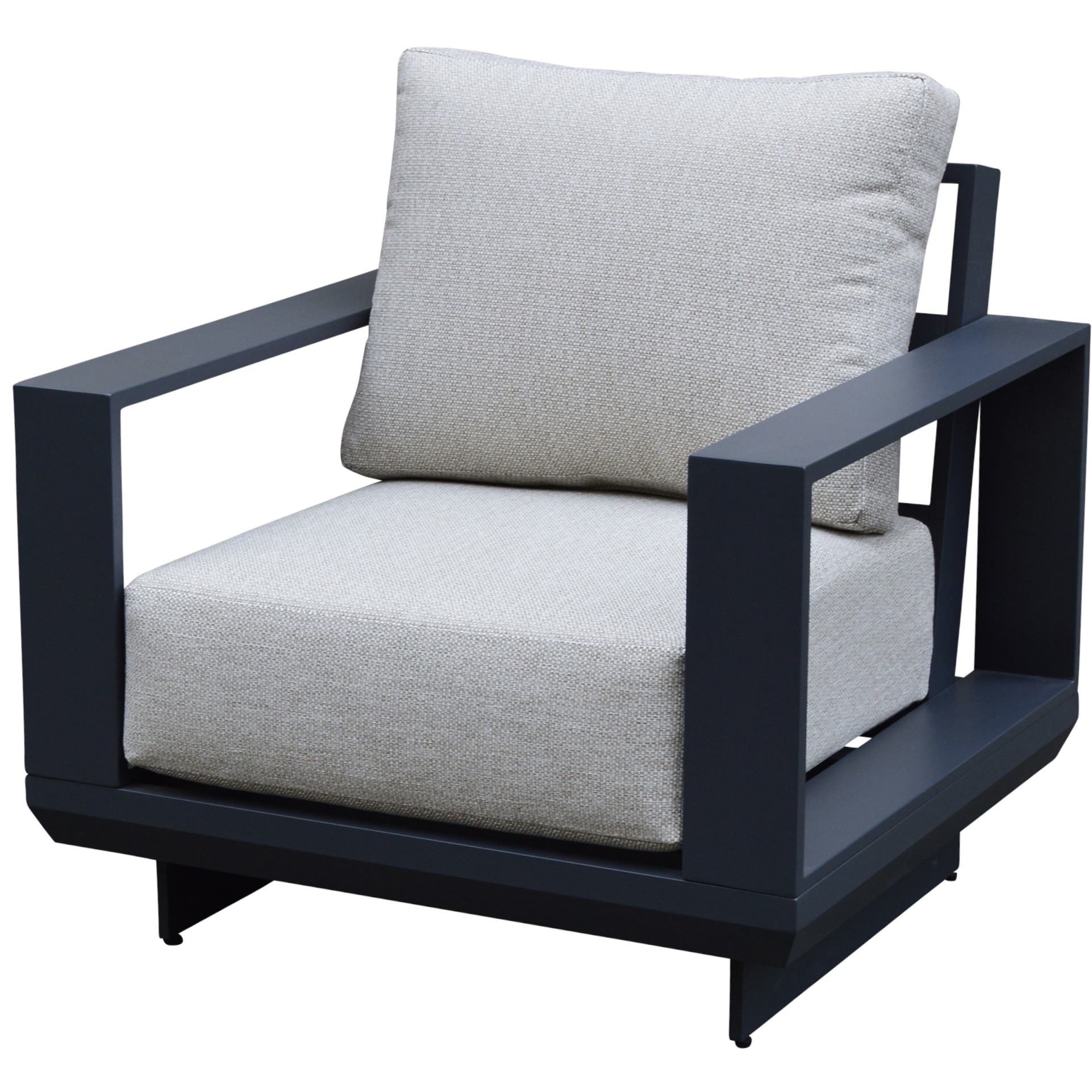 AVH-Collectie Avellino lounge tuinstoel aluminium antraciet soft grey kussens