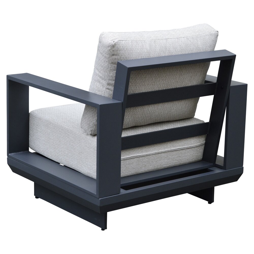 AVH-Collectie Avellino lounge tuinstoel aluminium antraciet soft grey kussens