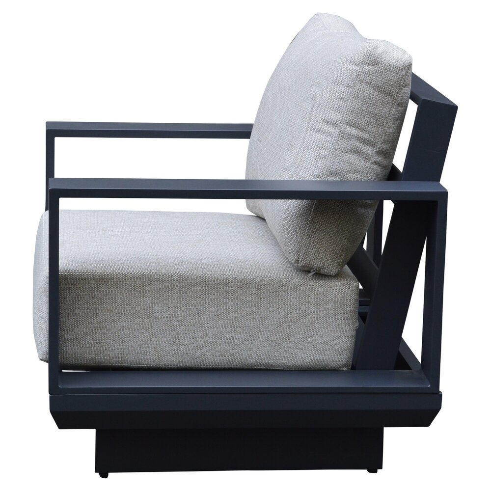 AVH-Collectie Avellino lounge tuinstoel aluminium antraciet soft grey kussens