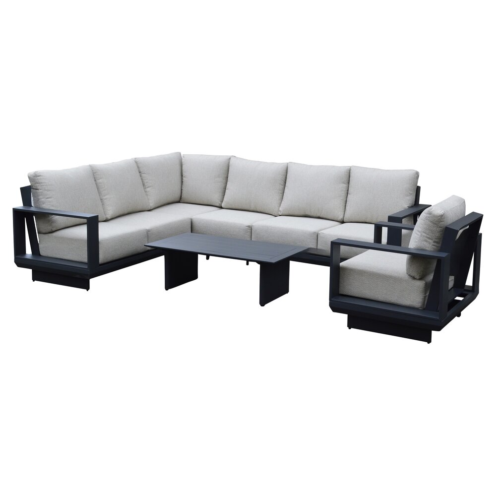 AVH-Collectie Avellino hoek loungeset 6 delig antraciet aluminium soft grey AVH-Collectie Avellino hoek loungeset 6 delig antraciet aluminium soft grey