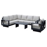 AVH-Collectie Avellino hoek loungeset 6 delig antraciet aluminium soft grey AVH-Collectie Avellino hoek loungeset 6 delig antraciet aluminium soft grey