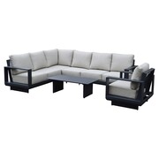 AVH-Collectie Avellino hoek loungeset 6 delig antraciet aluminium soft grey