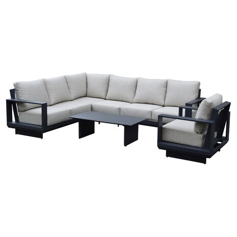 AVH-Collectie Avellino hoek loungeset 6 delig antraciet aluminium soft grey AVH-Collectie Avellino hoek loungeset 6 delig antraciet aluminium soft grey