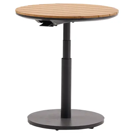 AVH-Collectie San Sebastian bijzettafel 59xH45-65 cm rond aluminium antraciet teak blad AVH-Collectie San Sebastian bijzettafel 59xH45-65 cm rond aluminium antraciet teak blad