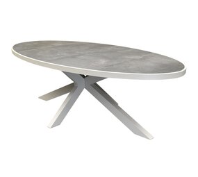 AVH-Collectie Ohio dining tuintafel ovaal 241x116xH74cm keramiek aluminium latte zand AVH-Collectie Ohio dining tuintafel ovaal 241x116xH74cm keramiek aluminium latte zand