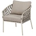 Amalfi low dining tuinstoel natural sand aluminium latte Amalfi low dining tuinstoel natural sand aluminium latte