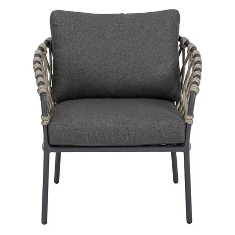 AVH-Collectie Amalfi low dining tuinstoel antraciet zand rope AVH-Collectie Amalfi low dining tuinstoel antraciet zand rope