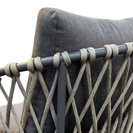 AVH-Collectie Amalfi low dining tuinstoel antraciet zand rope AVH-Collectie Amalfi low dining tuinstoel antraciet zand rope