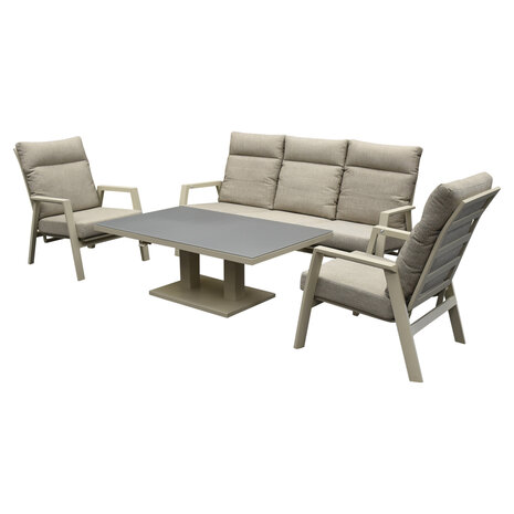 AVH-Collectie Barolo New York stoel bank dining loungeset 4 delig verstelbaar latte