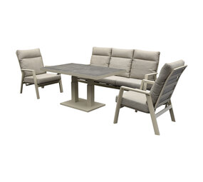AVH-Collectie Barolo Pacific stoel bank dining loungeset 4 delig verstelbaar latte