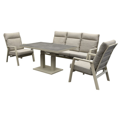 AVH-Collectie Barolo Pacific stoel bank dining loungeset 4 delig verstelbaar latte