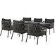 AVH-Collectie Amalfi San Francisco low dining tuinset 7 delig 240x100xH76 cm keramiek rope AVH-Collectie Amalfi San Francisco low dining tuinset 7 delig 240x100xH76 cm keramiek rope