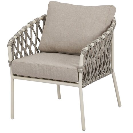 AVH-Collectie Amalfi Pasadena low dining tuinset 5 delig zand AVH-Collectie Amalfi Pasadena low dining tuinset 5 delig zand