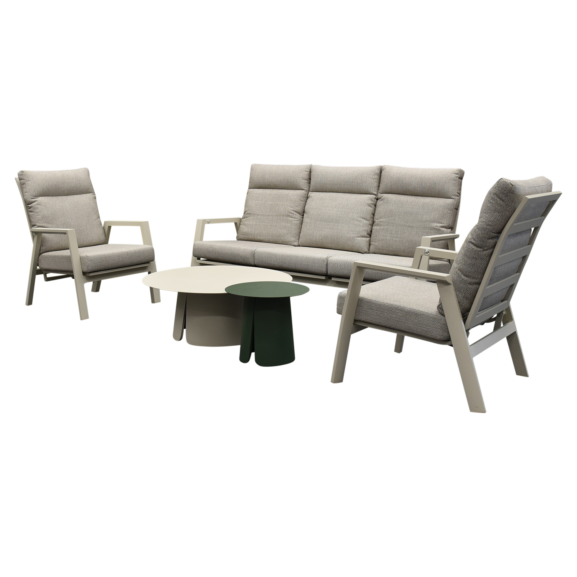 AVH-Collectie Barolo stoel bank loungeset 5 delig verstelbaar latte