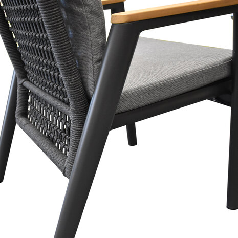 AVH-Collectie Estella dining tuinstoel verstelbaar rope aluminium antraciet AVH-Collectie Estella dining tuinstoel verstelbaar rope aluminium antraciet