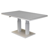 AVH-Collectie New York lounge-diningtafel 140x85xH49-72 in hoogte verstelbaar aluminium latte glass top
