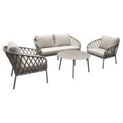 AVH-Collectie Monte Rosa stoel bank loungeset 4 delig bruin zand