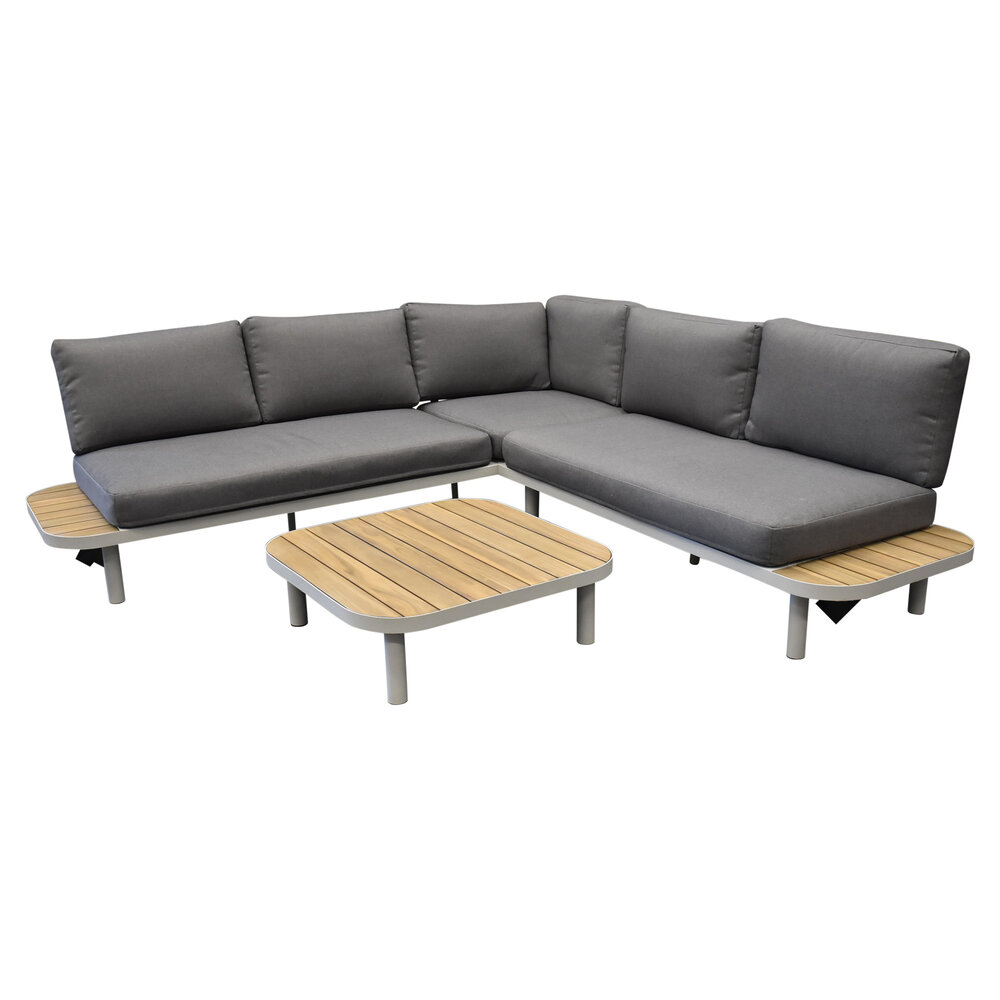 AVH-Collectie Amore platform hoek loungeset 3 delig latte zand aluminium AVH-Collectie Amore platform hoek loungeset 3 delig latte zand aluminium