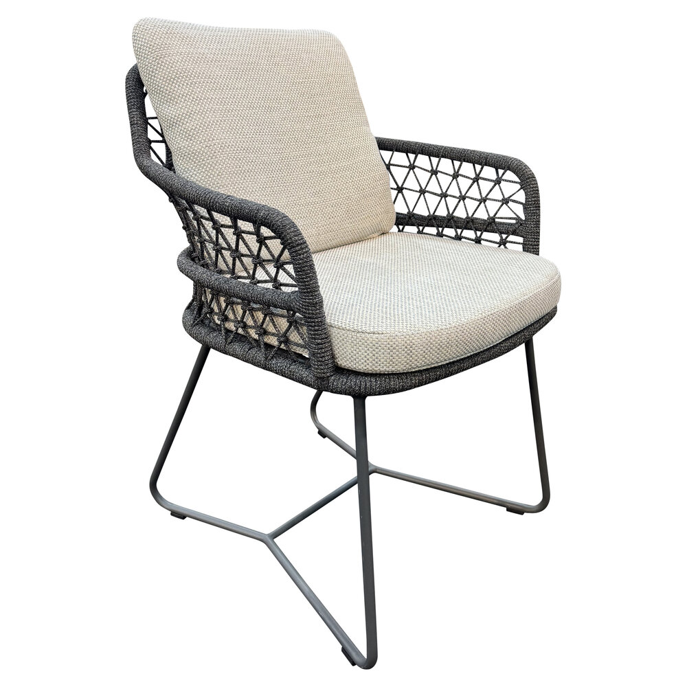 AVH-Collectie Taranto Pasadena dining tuinset 140xH75 cm 6 delig antraciet