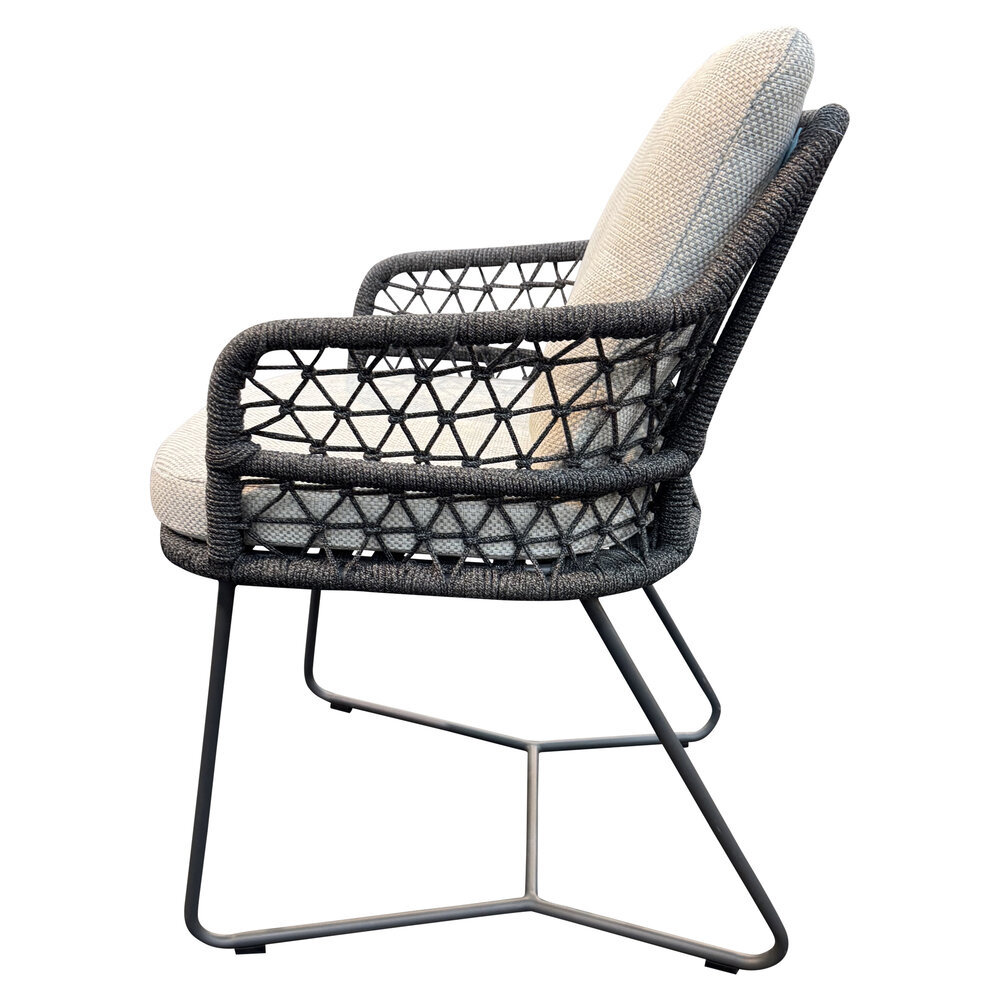 AVH-Collectie Taranto Pasadena dining tuinset 140xH75 cm 6 delig antraciet