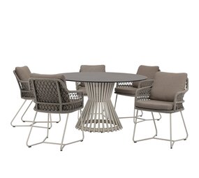 AVH-Collectie Taranto Pasadena dining tuinset 140xH75 cm 6 delig sand AVH-Collectie Taranto Pasadena dining tuinset 140xH75 cm 6 delig sand