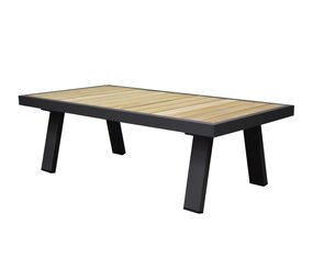 AVH-Collectie Lola lounge tuintafel 121x60xH39 cm aluminium antraciet - teak AVH-Collectie Lola lounge tuintafel 121x60xH39 cm aluminium antraciet - teak