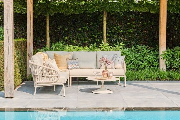 SUNS Suns Tosca hoek high lounge loungeset 3 delig camel sand rope