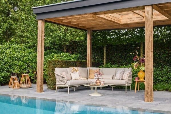 SUNS Suns Tosca hoek high lounge loungeset 3 delig camel sand rope