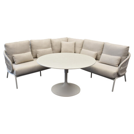 SUNS Suns Tosca hoek high lounge loungeset 4 delige camel sand rope