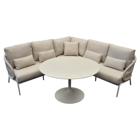 SUNS Suns Tosca hoek high lounge loungeset 4 delige camel sand rope