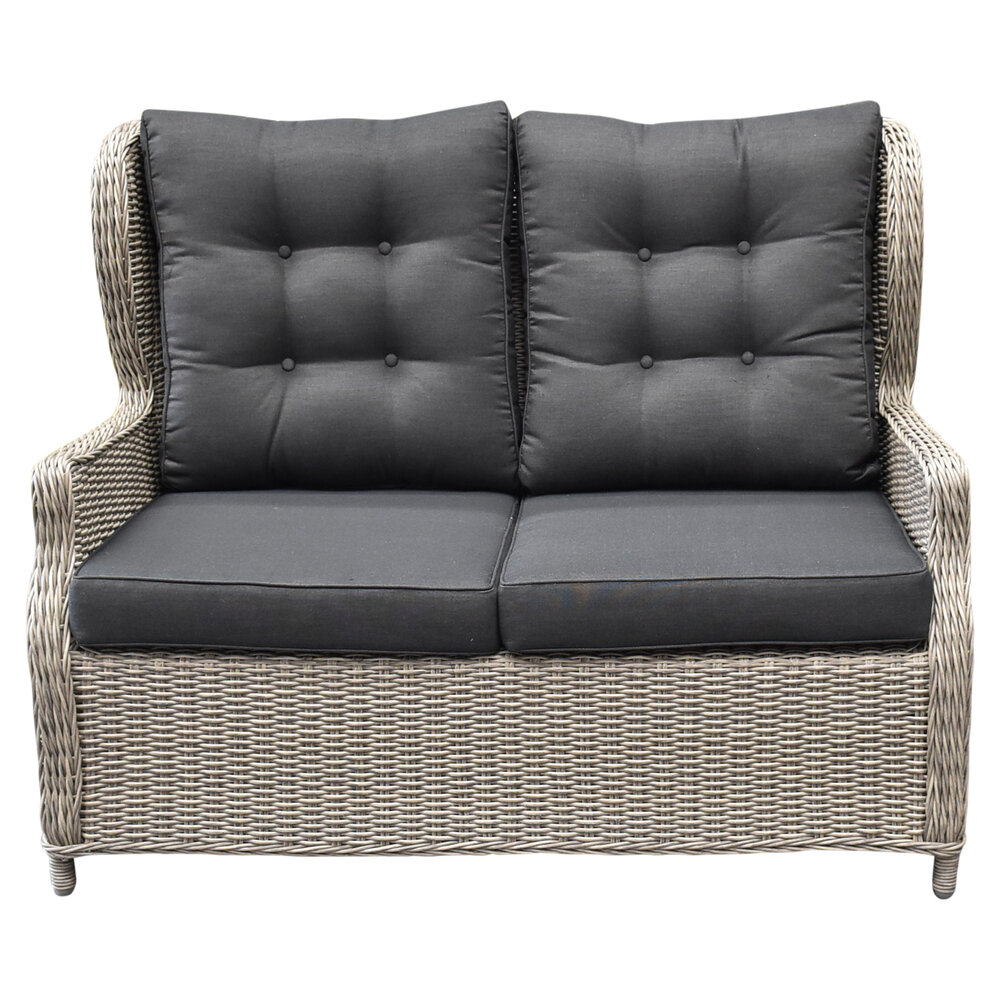 AVH-Collectie Ibiza 2-zits loungebank grijs wicker AVH-Collectie Ibiza 2-zits loungebank grijs wicker