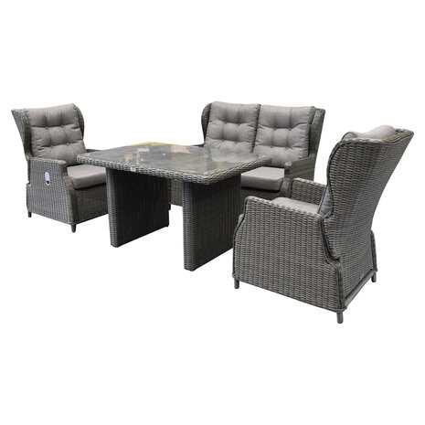 AVH-Collectie Ibiza premium stoel-bank loungeset verstelbaar 6-delig antraciet AVH-Collectie Ibiza premium stoel-bank loungeset verstelbaar 6-delig antraciet