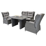 AVH-Collectie Ibiza premium stoel-bank loungeset 4-delig verstelbaar antraciet AVH-Collectie Ibiza premium stoel-bank loungeset 4-delig verstelbaar antraciet