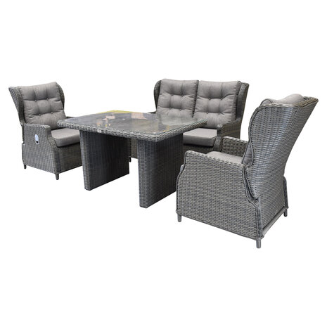 AVH-Collectie Ibiza premium stoel-bank loungeset 4-delig verstelbaar antraciet AVH-Collectie Ibiza premium stoel-bank loungeset 4-delig verstelbaar antraciet