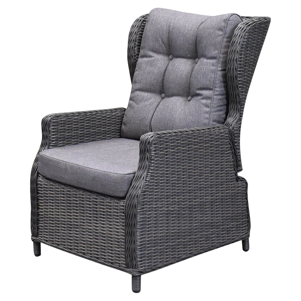 AVH-Collectie Ibiza premium stoel-bank loungeset 4-delig verstelbaar antraciet AVH-Collectie Ibiza premium stoel-bank loungeset 4-delig verstelbaar antraciet