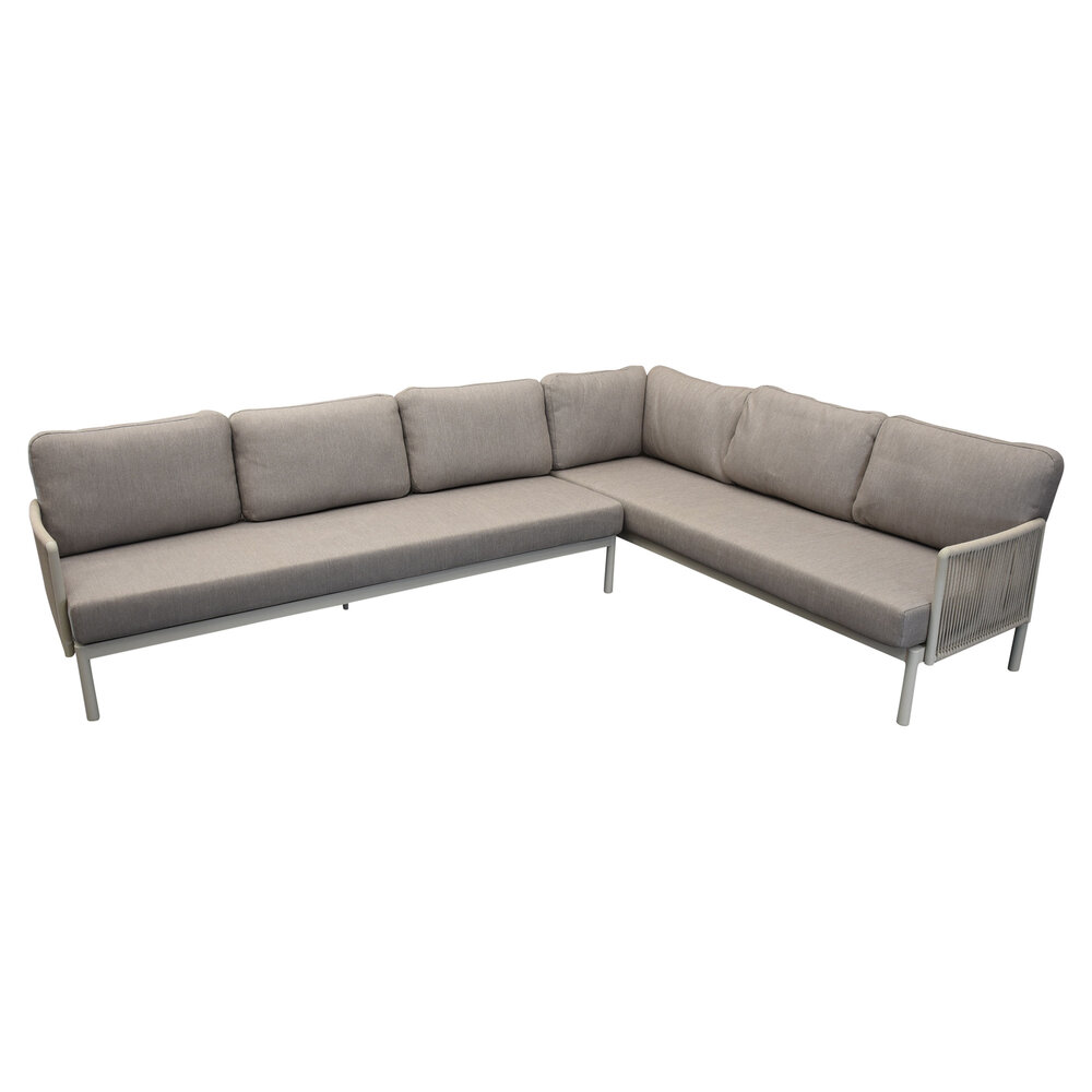 AVH-Collectie Joshua hoek loungeset 2 delig aluminium latte