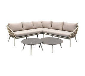 AVH-Collectie Montreal hoekbank loungeset 4 delig taupe rope AVH-Collectie Montreal hoekbank loungeset 4 delig taupe rope