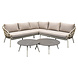 AVH-Collectie Montreal hoekbank loungeset 4 delig taupe rope