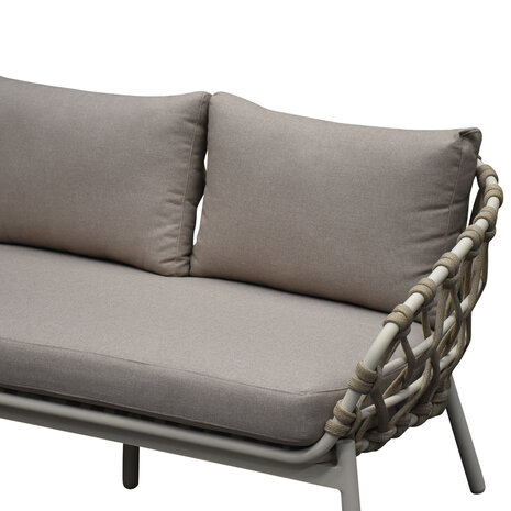 AVH-Collectie Montreal hoekbank loungeset 4 delig taupe rope