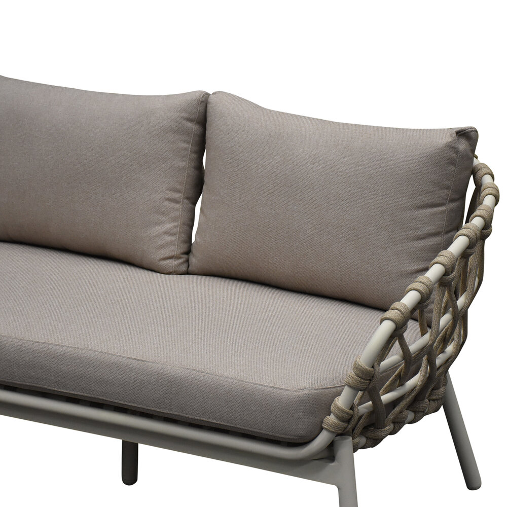 AVH-Collectie Montreal hoekbank loungeset 2 delig taupe rope