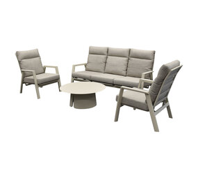 AVH-Collectie Barolo stoel bank loungeset 4 delig verstelbaar latte