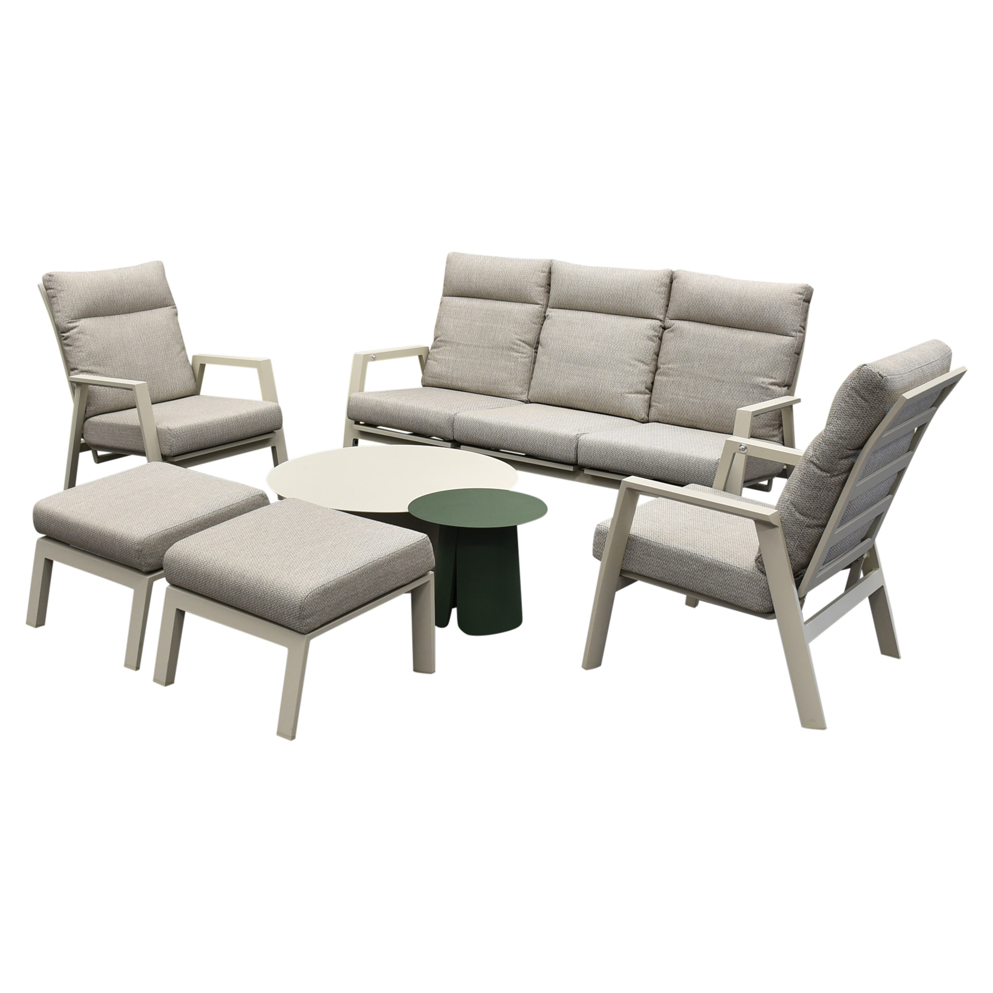 AVH-Collectie Barolo stoel bank loungeset 7 delig verstelbaar latte