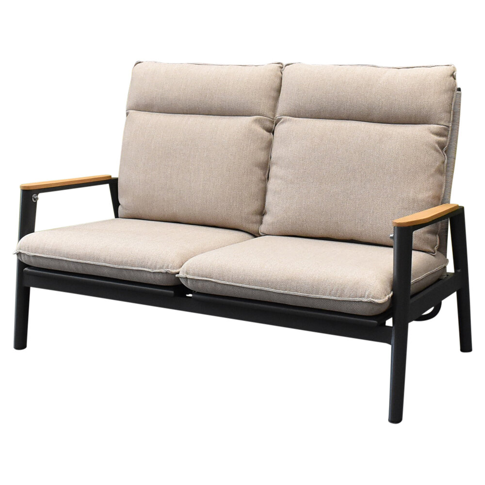 AVH-Collectie Alzano 2-zitsbank zand rope aluminium antraciet AVH-Collectie Alzano 2-zitsbank zand rope aluminium antraciet